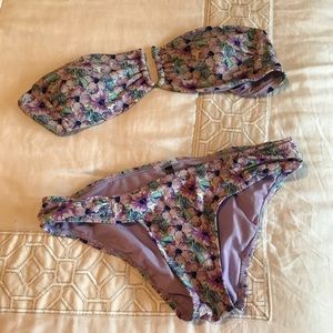 Black Poppy PacSun purple floral bikini